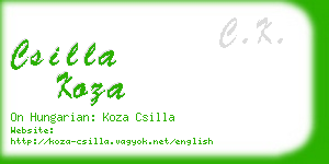 csilla koza business card